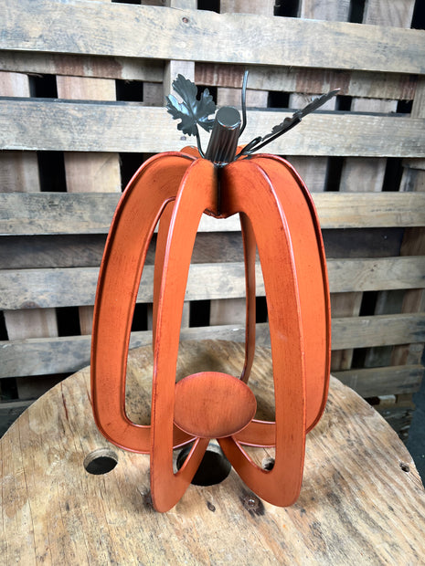 15” metal pumpkin candle holder  - 9741510LG