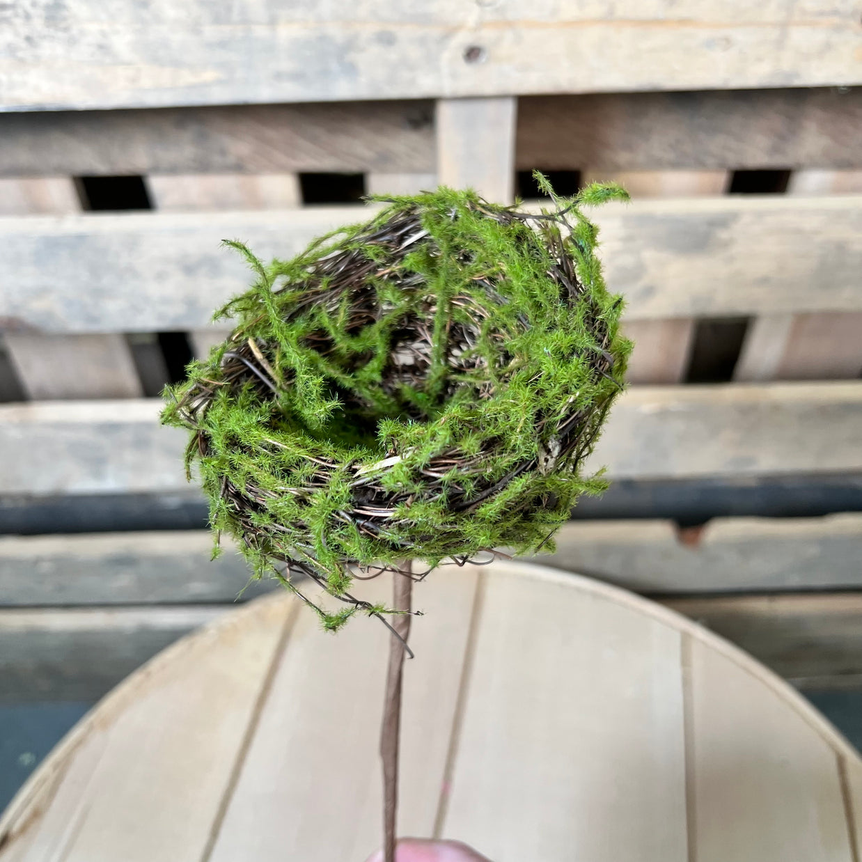 3.5” moss birdhouse pick - FPQ243710M