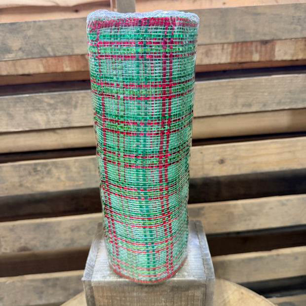 10" x 10Y Christmas vertical foil mesh - RE1368XC