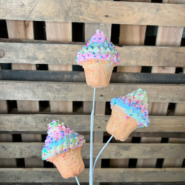 24" 3 set Pastel sprinkle cupcake Pick -  63749MULTI