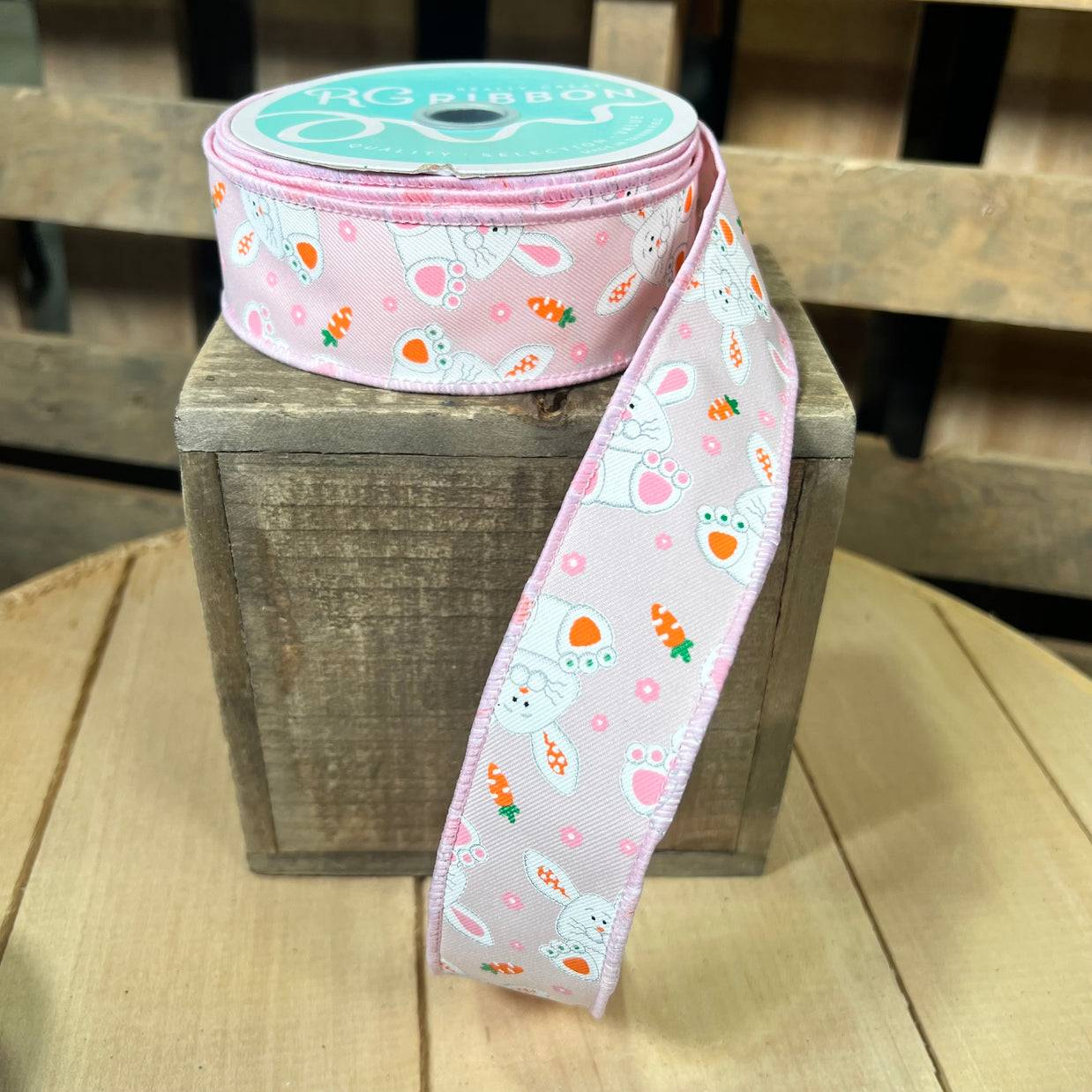 1.5" x 10Y playful bunny Wired Ribbon - RGF156115