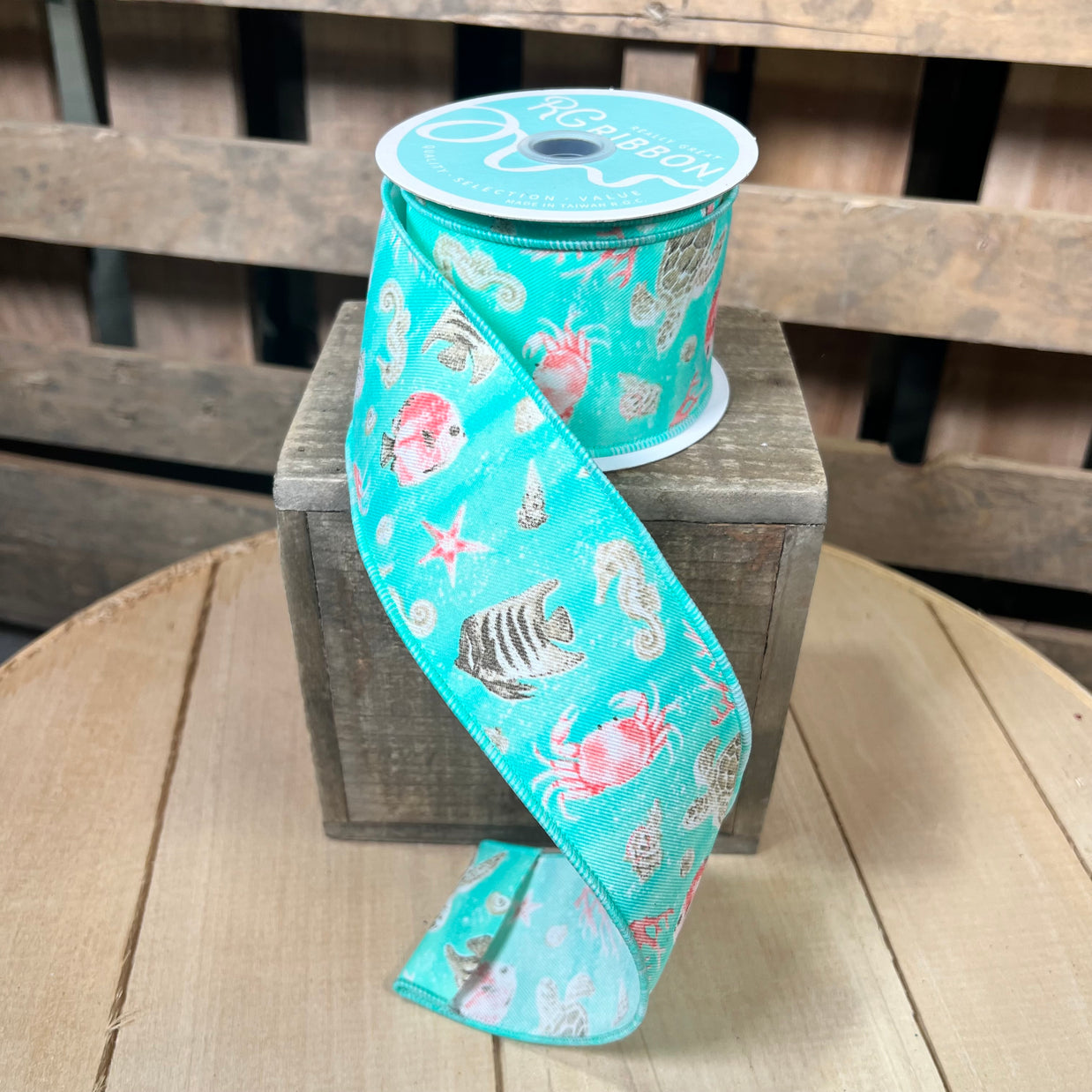 2.5" x 10y coastal  Wired Ribbon - RGF12524M