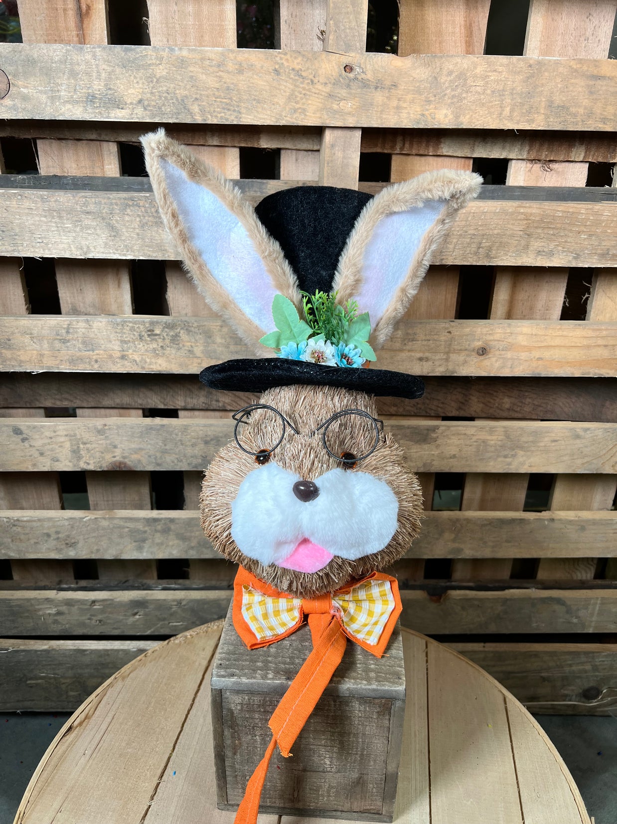 22"  Bunny Top Hat w Bow - 63381OR