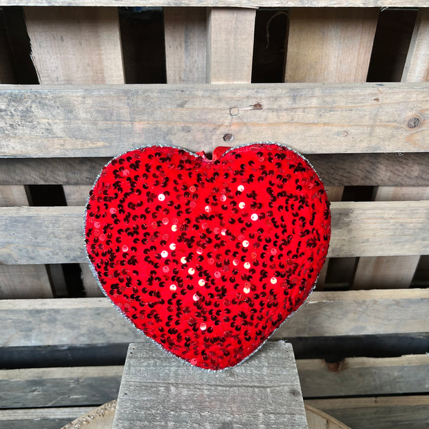 8" Red Sequin Heart - 63566RD