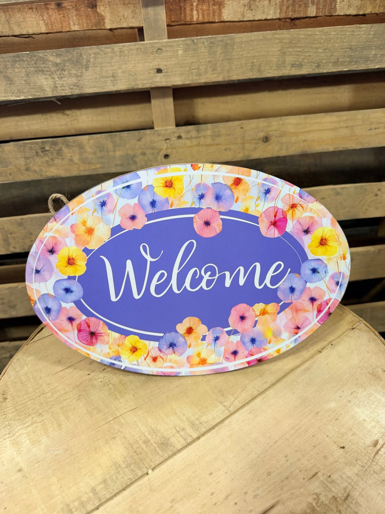 13” Welcome floral sign - AP7432F1