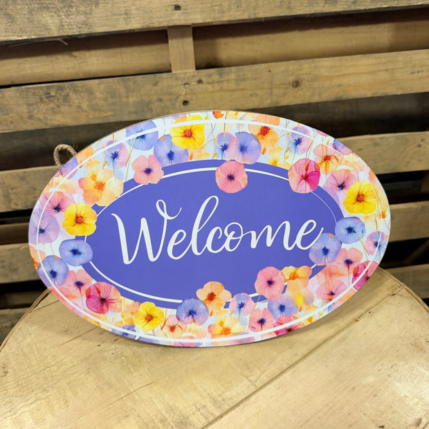 13” Welcome floral sign - AP7432F1