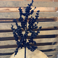 27” Black Glitter berry cluster pick - EC441802