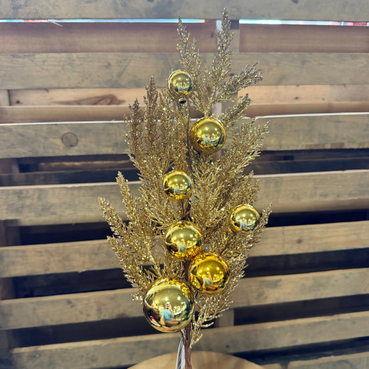 GLITTER CEDAR SPRAY GOLD - 69311