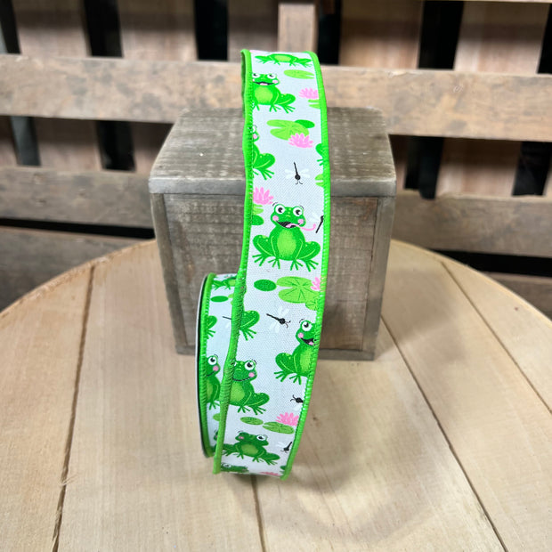 1.5" x 10Y frog  Wired Ribbon - RGC120827