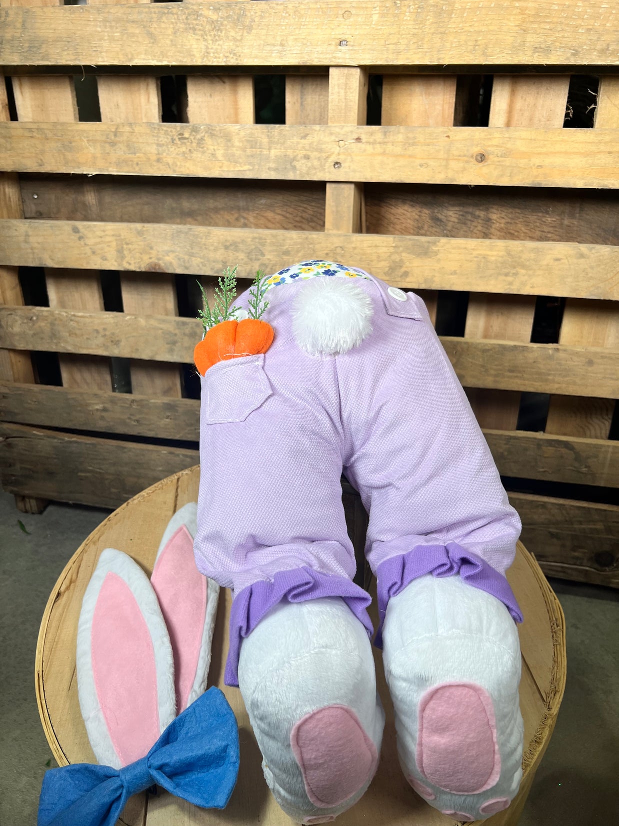 27" Girl bunny butt wreath attachment -  HE7337