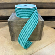 1.5”x 10yd mint green glitter stripe Wired Ribbon - RGF1970AN