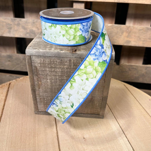 1.5" x 10Y hydrangea  Wired Ribbon - LS123103