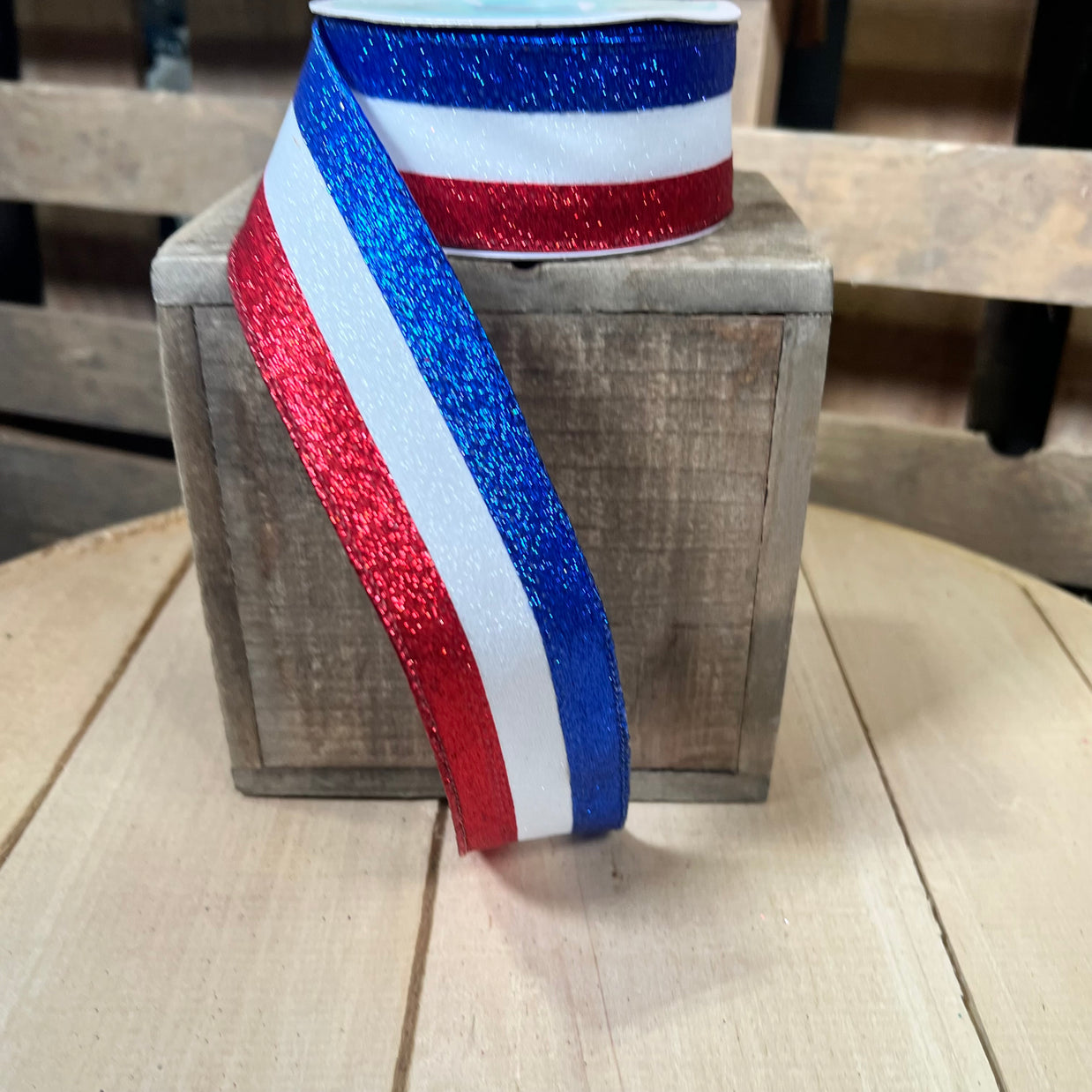 1.5" x 10Y glitter stripe  Wired Ribbon - RGA8219A1