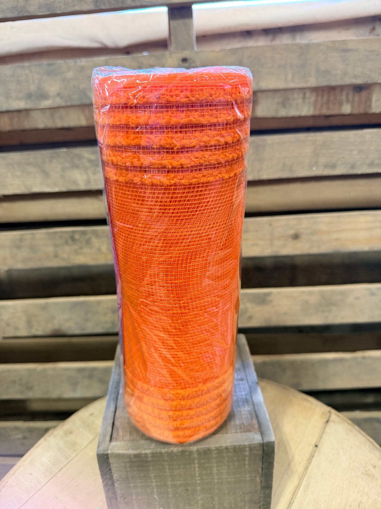 10" x 10Y Orange drift boarder stripe mesh - RY811420