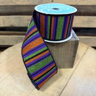 2.5” by 10y Halloween stripe  Wired Ribbon - RGF191523