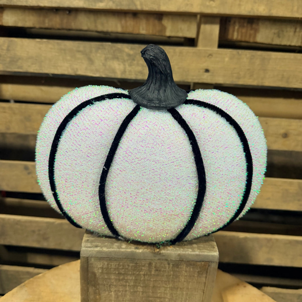10"W  IRID/CHENILLE PUMPKIN - HA0551