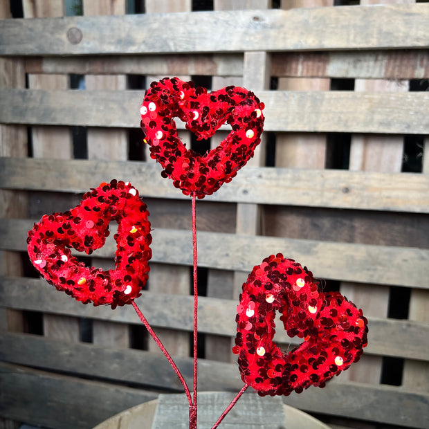 16” red sequin heart pick  - HV1379