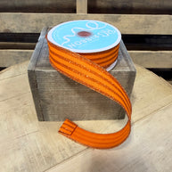 7/8” x 10Y Orange Glitter stripe  Wired Ribbon - RGF797020