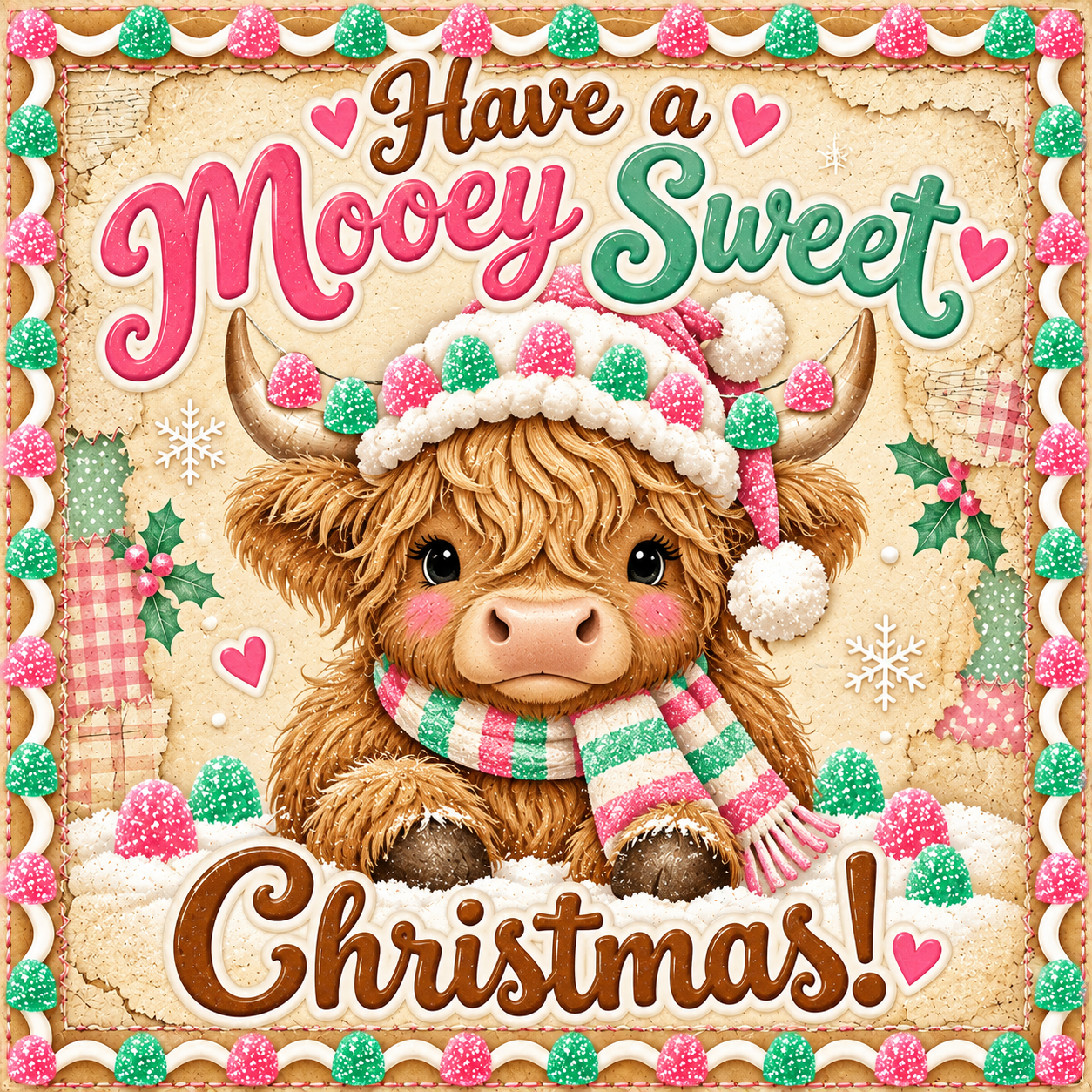 10” Highland cow gumdrop  sign