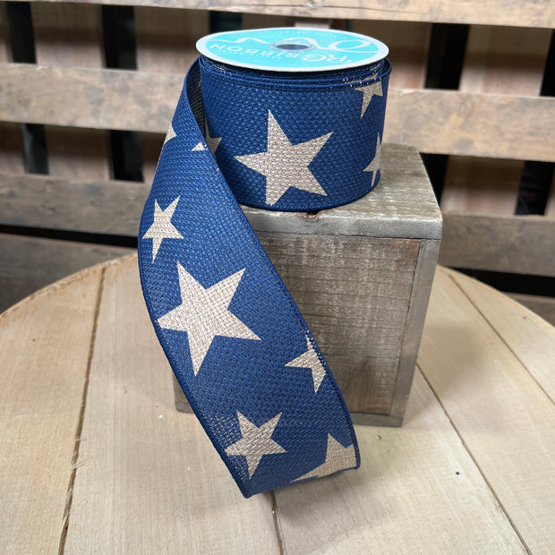 2.5" x 10Y rustic star Wired Ribbon - RG01269K6