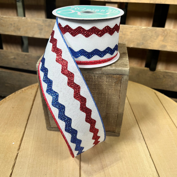 2.5" x 10Y glitter ric rac  Wired Ribbon - RG2010A1