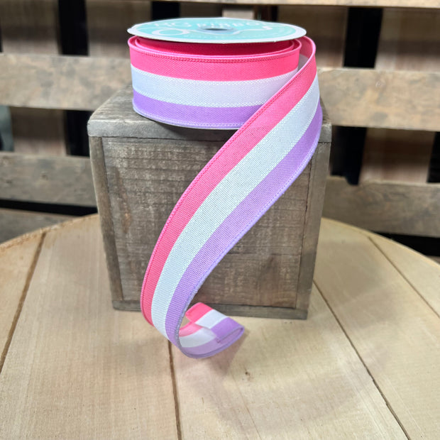 1.5" x 10Y spring stripe  Wired Ribbon - RGE1608G6