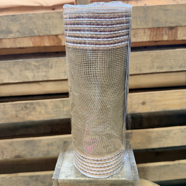 10" x 10Y Brown boarder stripe mesh - RE85063F