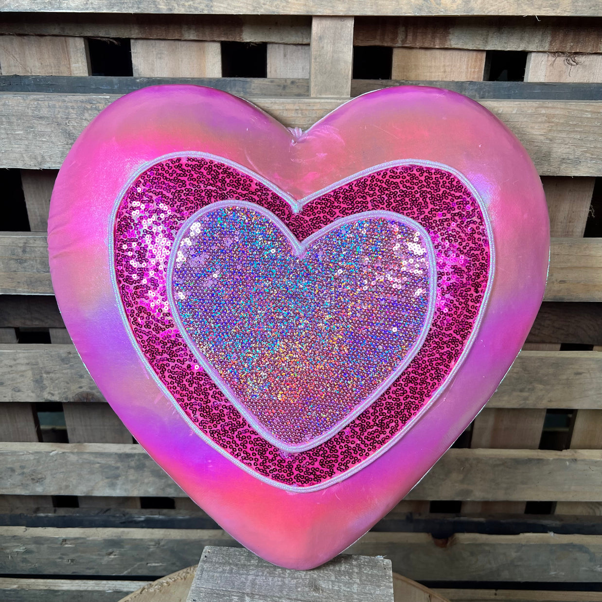 15" Pink Ornament Heart - 63830PK