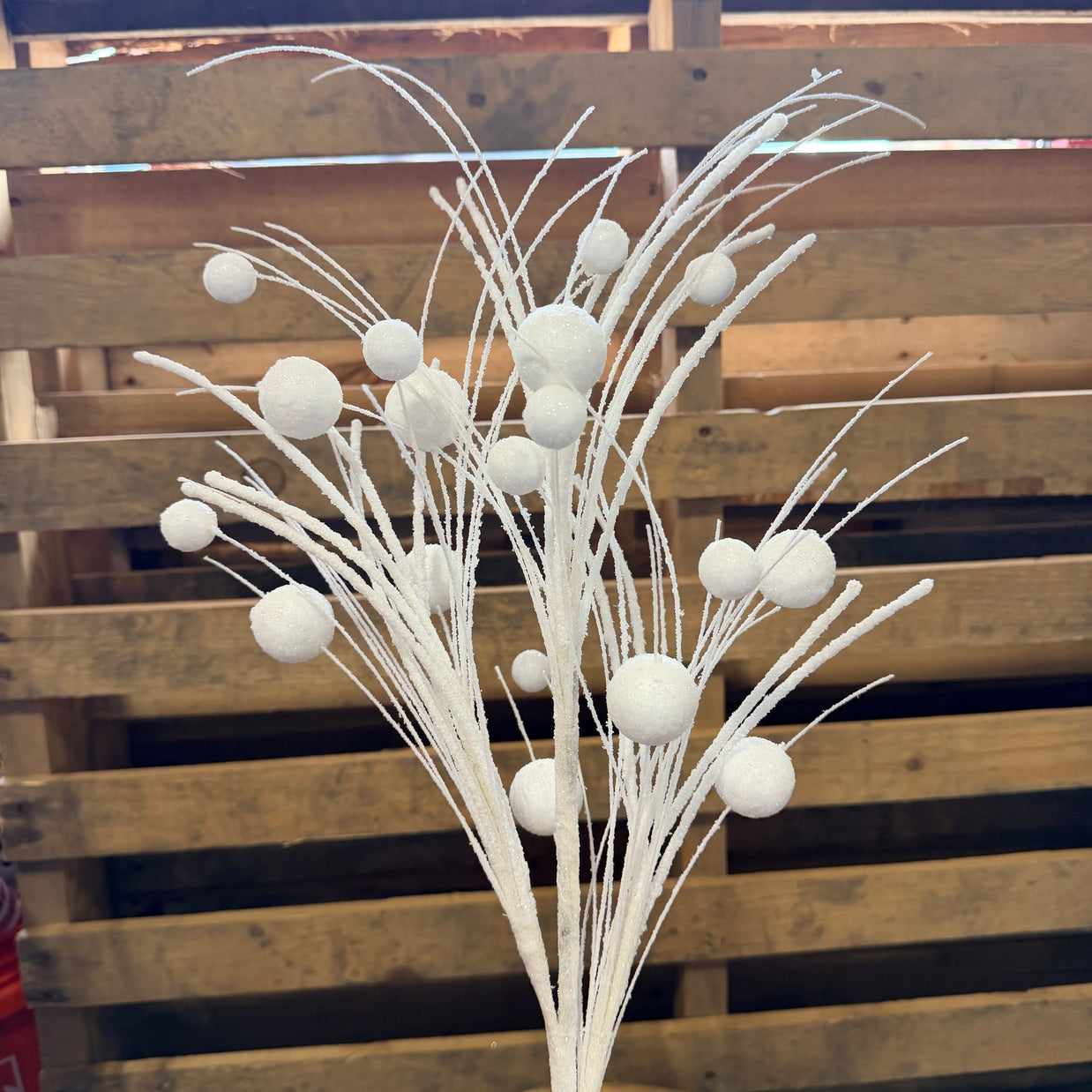 32” White glitter ball Spray  - MN033427