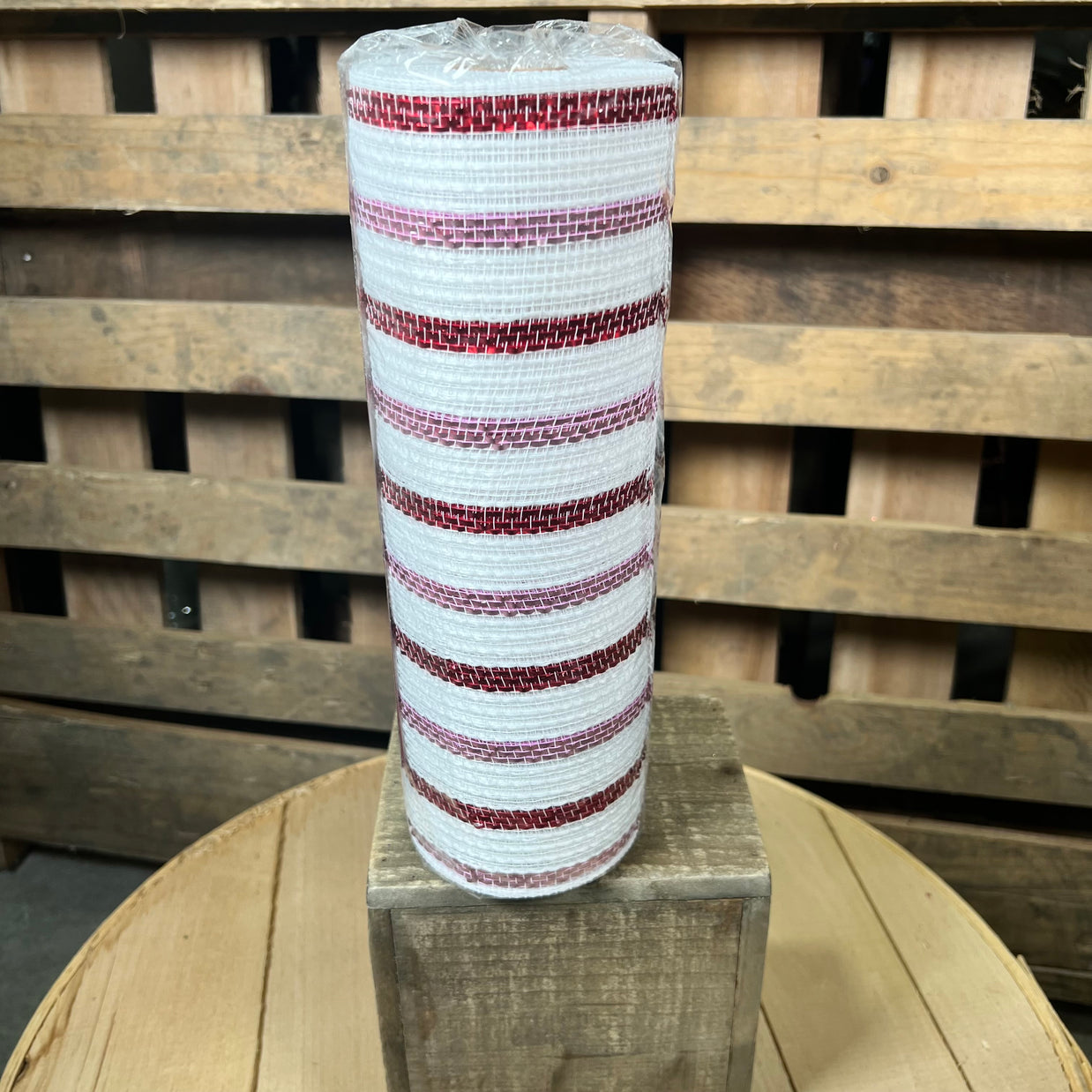 10" x 10Y jute foil  stripe mesh - RY8019T2