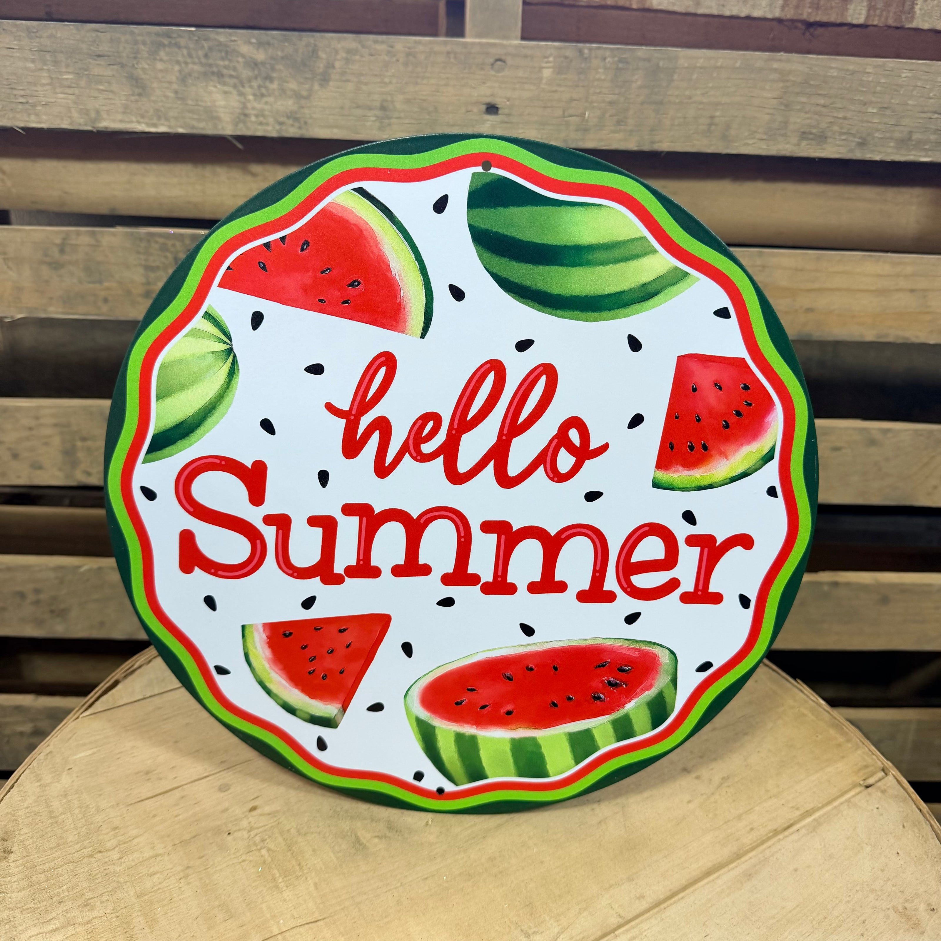 12” Watermelon Hello Summer sign - MD1808