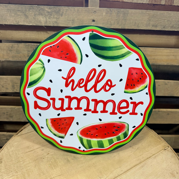 12” Watermelon Hello Summer sign - MD1808