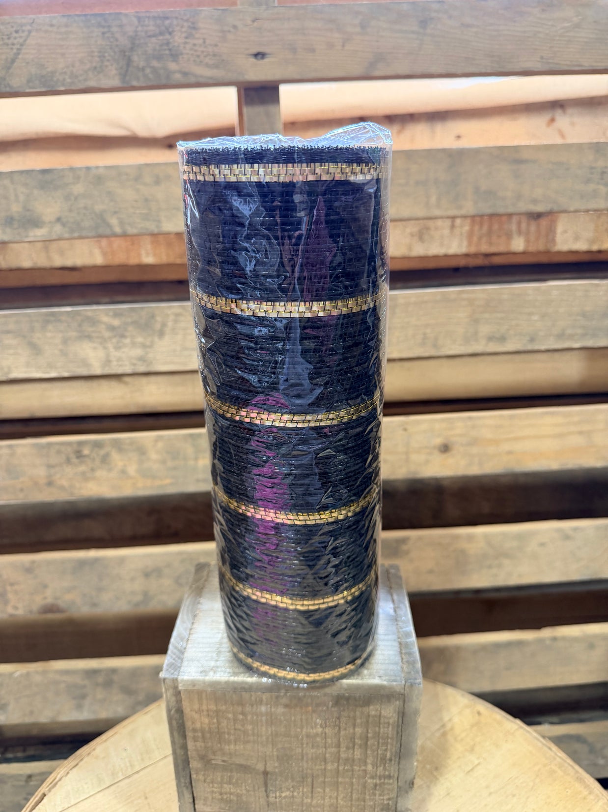 10" x 10Y Gold and Black stripe mesh - RY8329F8