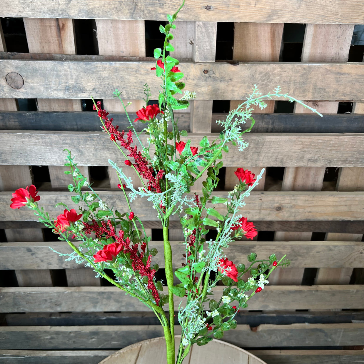 28" Red Wild Flower Filler Spray - 63737RD