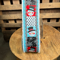 4” x 10yd snowman ricrac drift edge Wired Ribbon - RGS004214