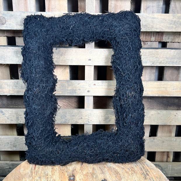 19in black moss rectangle wreath frame - 57218BK