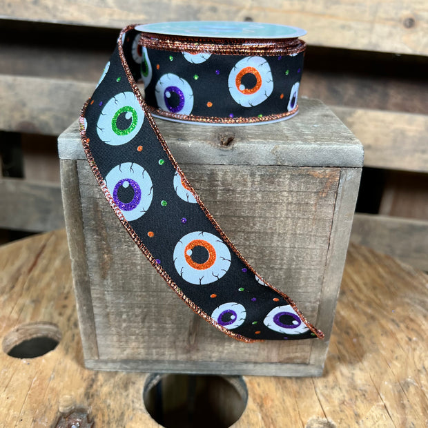 1.5"X10YD halloween eyeball Wired Ribbon - RGE147727