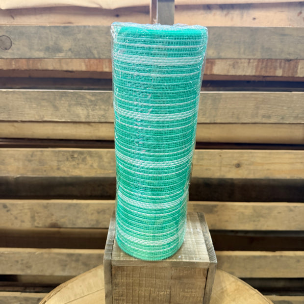 10"X10YD Mint Green Fabric Stripe mesh - RY8344Y6