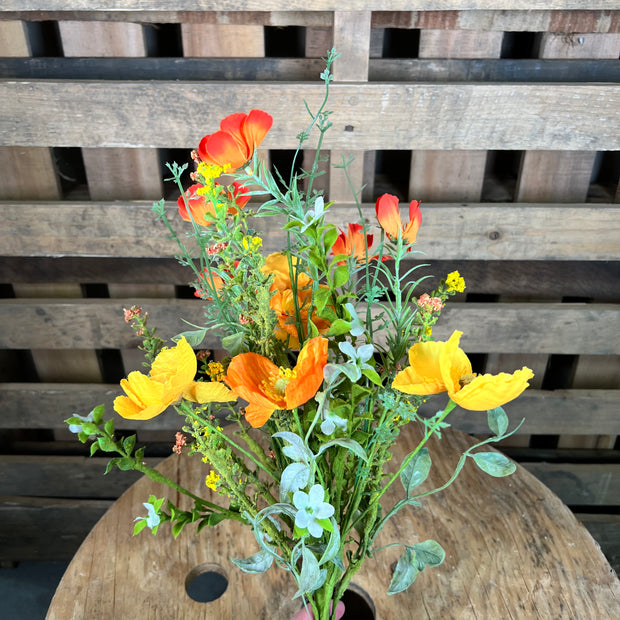 19.5"L MIXED POPPY BUSH - TT ORANGE/YELLOW - FB1936J6