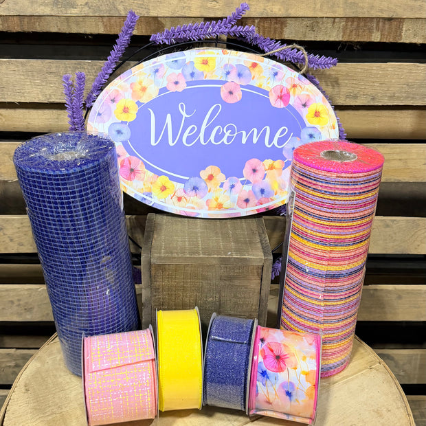 Welcome watercolor poppy wreath kit - DIY wreath kit - Poppykit1