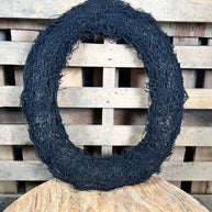 18in black moss oval wreath frame - 57217BK