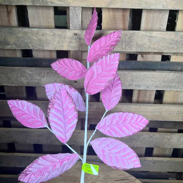 25 " Pink Velvet Magnolia Leaf Spray - 85361MV
