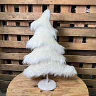 18.5” Fabric sequin white tree - XT003427