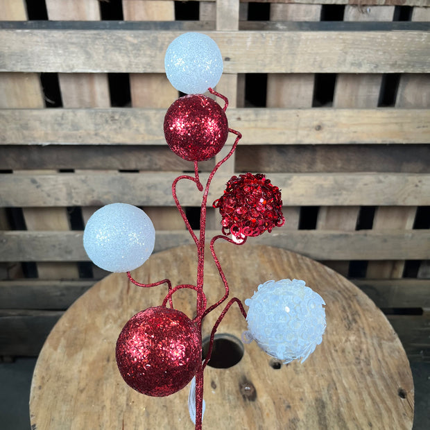 19 Inch red and white ball pick - XS117191