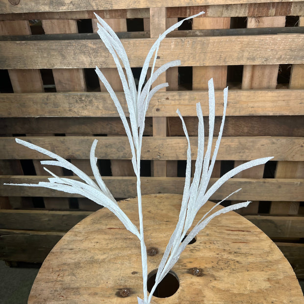 31"L GLITTERED/PAPER GRASS SPRAY - WHITE - XS104927