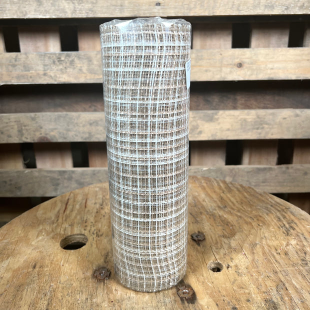 10" x 10Y natural plaid  jute  mesh - RY8349E5