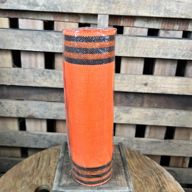 10" x 10Y orange boarder stripe fine weave mesh - RY5012F7