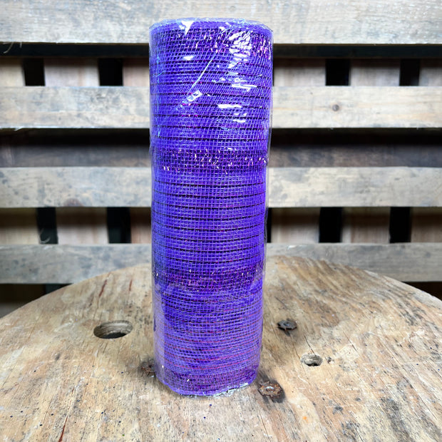 10"X10YD TINSEL STRIPE  MESH - PURPLE - RY840123