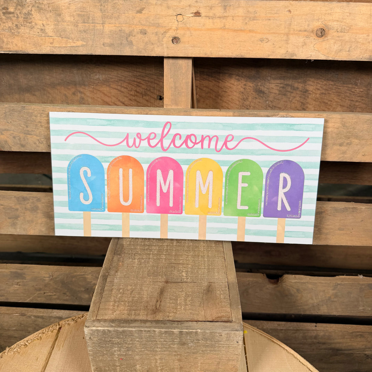 12.5” welcome popsicle sign - AP8874