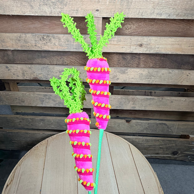 28" Pink Pom Pom Stripe Carrot Spray  - 63888PK